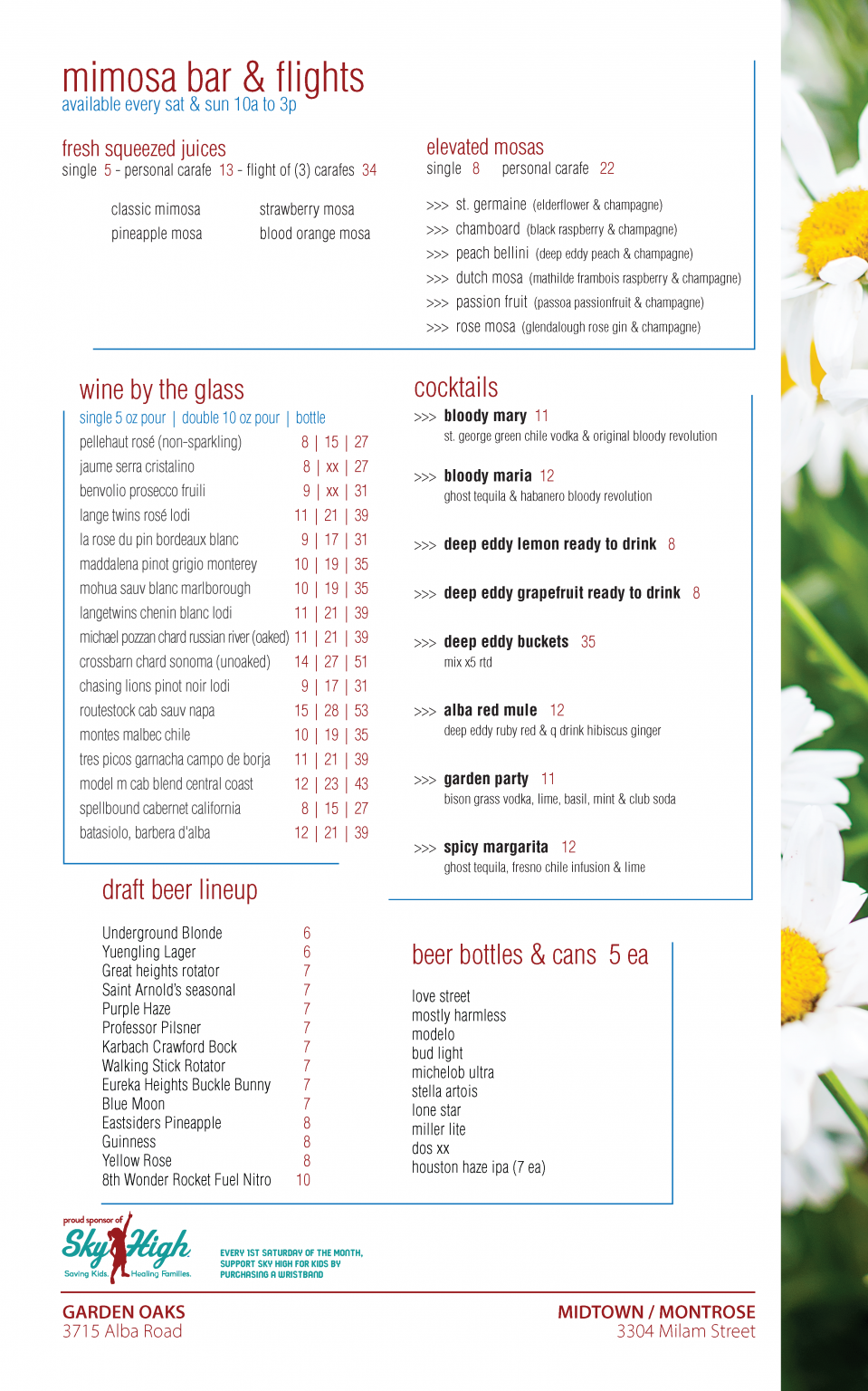 MIDTOWN BRUNCH MENU d'Alba